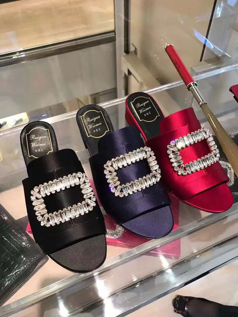 Женские шлепанцы на квадратном каблуке kmeioo элегантные без застежки с открытым