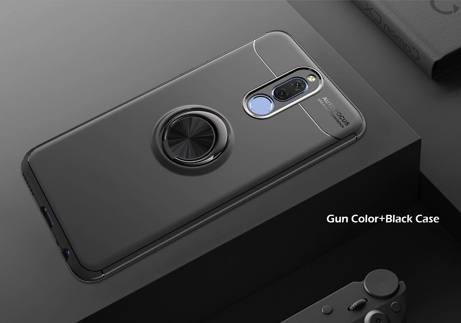 Роскошный мягкий противоударный чехол для Xiaomi Redmi 8A полное покрытие для Xiaomi Redmi 8A автомобильный держатель магнитное кольцо-кронштейн чехол s Fundas - Цвет: Черный