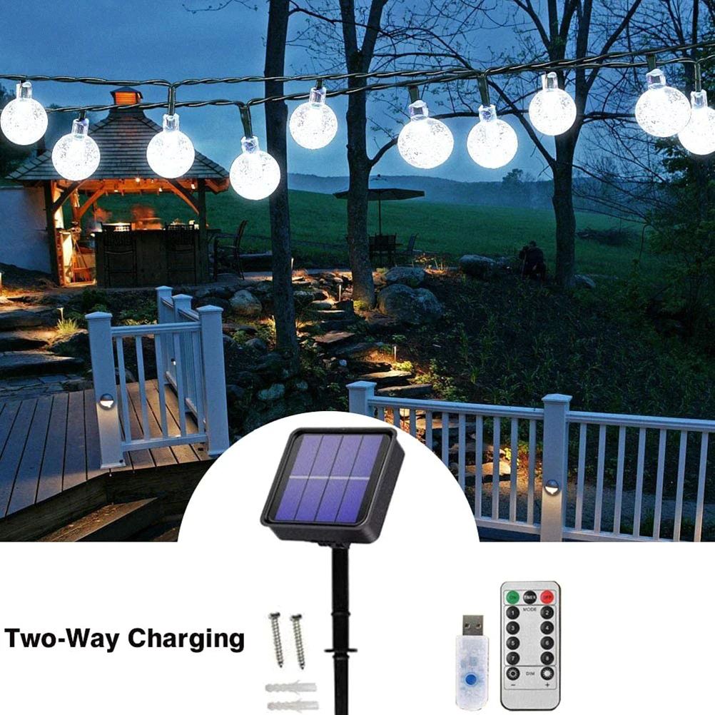 

11M LED String Light Solar Lamp 60 LED Solar And USB Charging Fairy String Lights For Garden Home Patio Lawn Party Holiday Decor