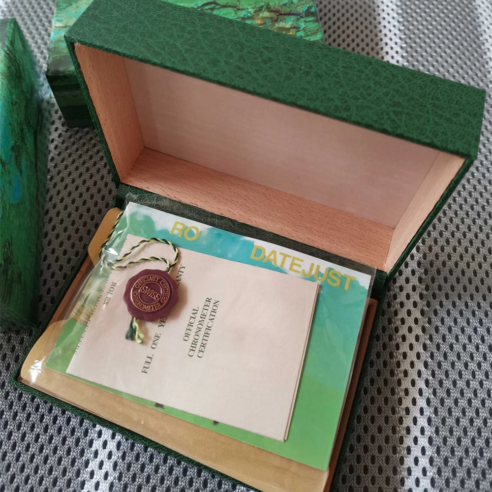 

Luxury watch Mens Watch Box Original Inner Outer Womans Watches Boxes Men Wristwatch Green box booklet card 116610 Noob