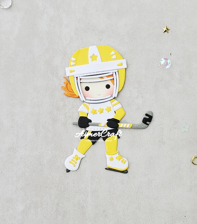 Девушка Хоккей металлический Трафаретный вырубной штамп форма нож трафарет для