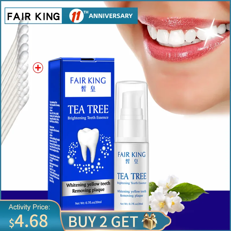 

Tea Tree Teeth Whitening Essence Powder Oral Hygiene Cleaning Serum Removes Plaque Stains Tooth Bleaching Dental Tool Toothpaste