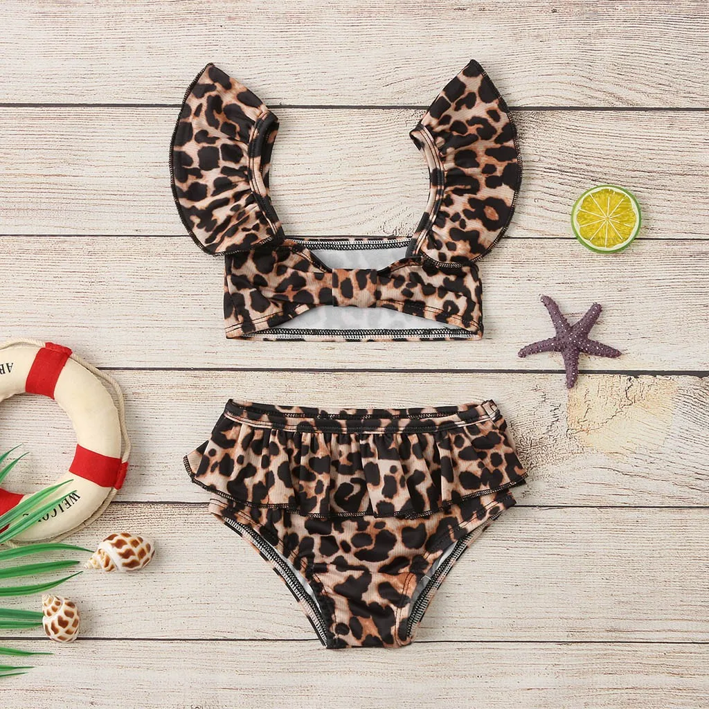 2 шт. детский купальный костюм с леопардовым принтом | Детская одежда и обувь