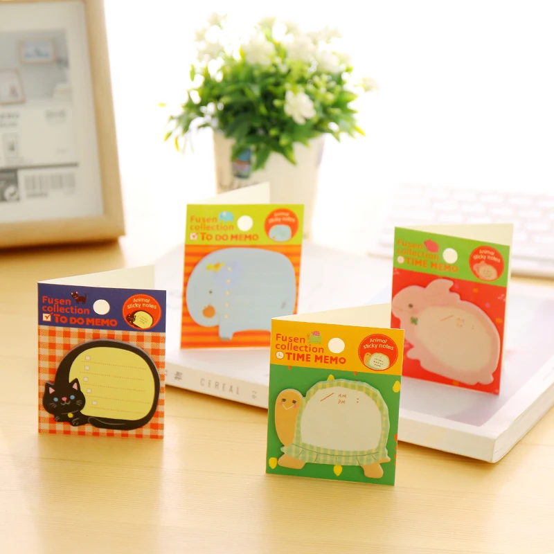 8 шт./лот блокнот для заметок с животными и зоопарком стикеры мультяшным рисунком