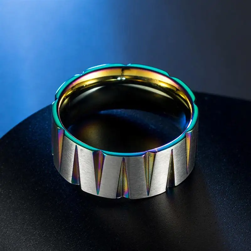 Красочное кольцо на палец личность в форме конуса прочная креативная титановая