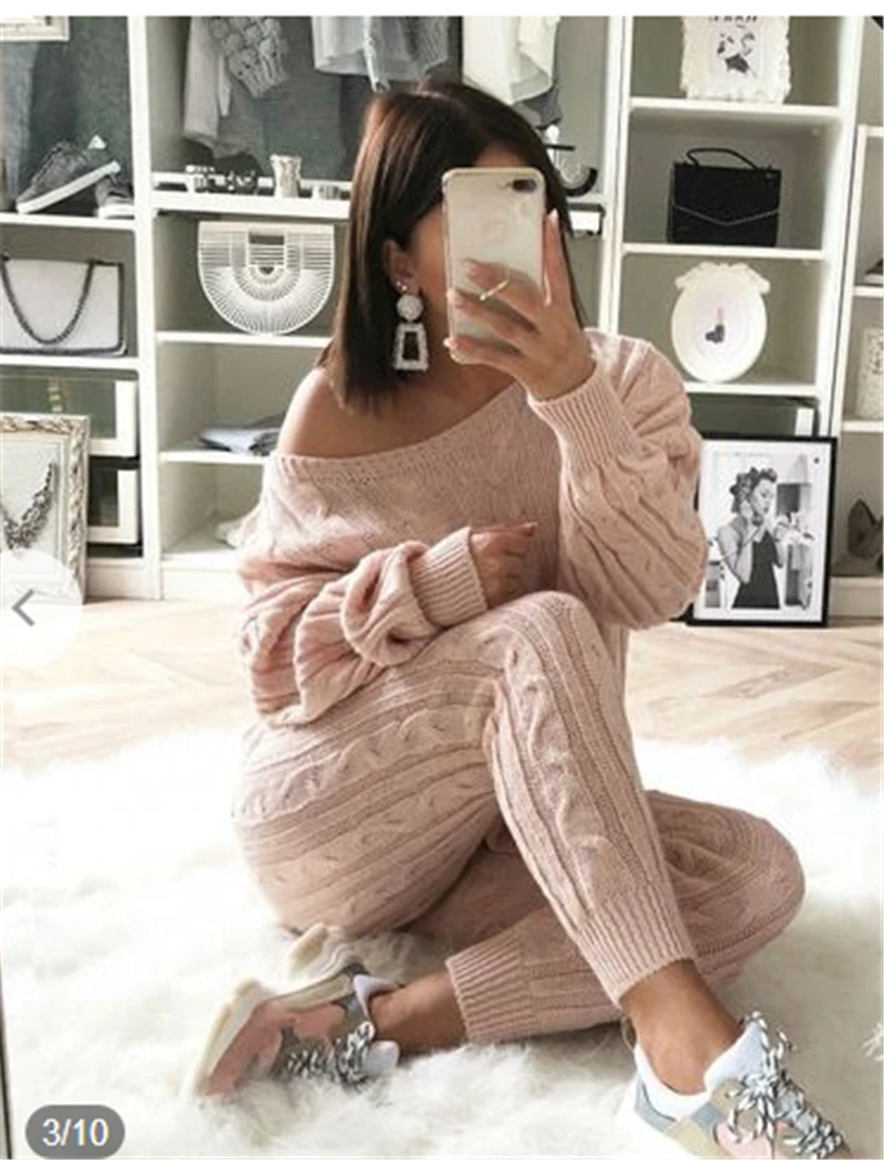 Лидер продаж 2019 новый женский костюм в стиле ретро летний свитер джоггеры