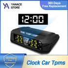 Система контроля давления в шинах Yanace K19, беспроводная система контроля давления в шинах с ЖК-дисплеем, 4 датчиками и часами
