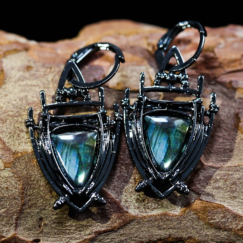 Индийские этнические геометрические треугольные серьги для женщин Винтажные