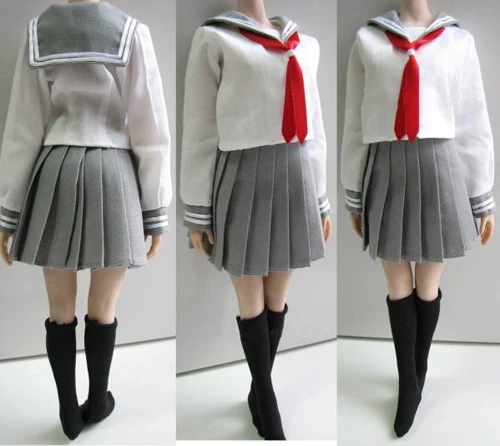 Custom 1/6 Female Clothes 3 Colors Students School Uniform &amp Socks Set for 12 inches PH HT Kumik Body Figures | Игрушки и хобби