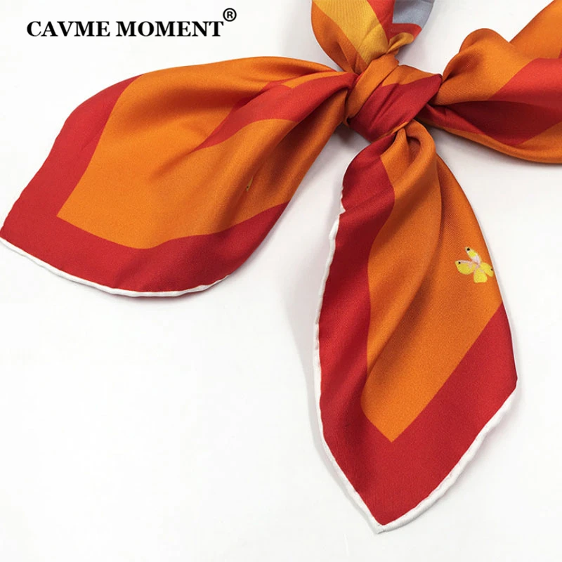 

CAVME Square Silk Scarf 110*110cm Pashmina Scarves for Women Luxury Printing Shawls Scarf Gift for Mother Birthday Handmade