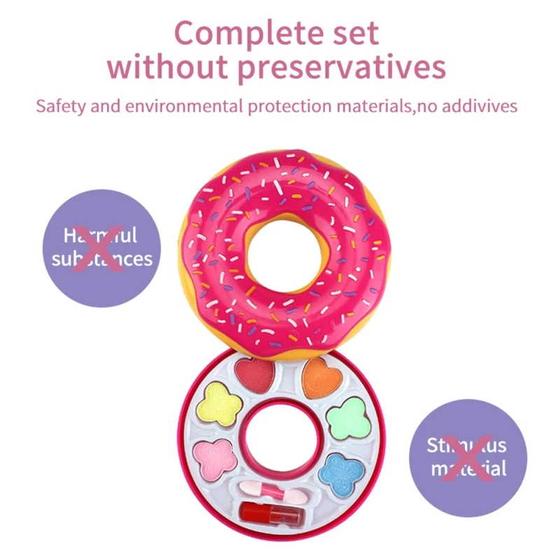 Non-toxic Toys for Children Girls Makeup Sets Pretend Play Preschool Kids Donuts Safety Beauty Kits Christmas Present Hot | Игрушки и