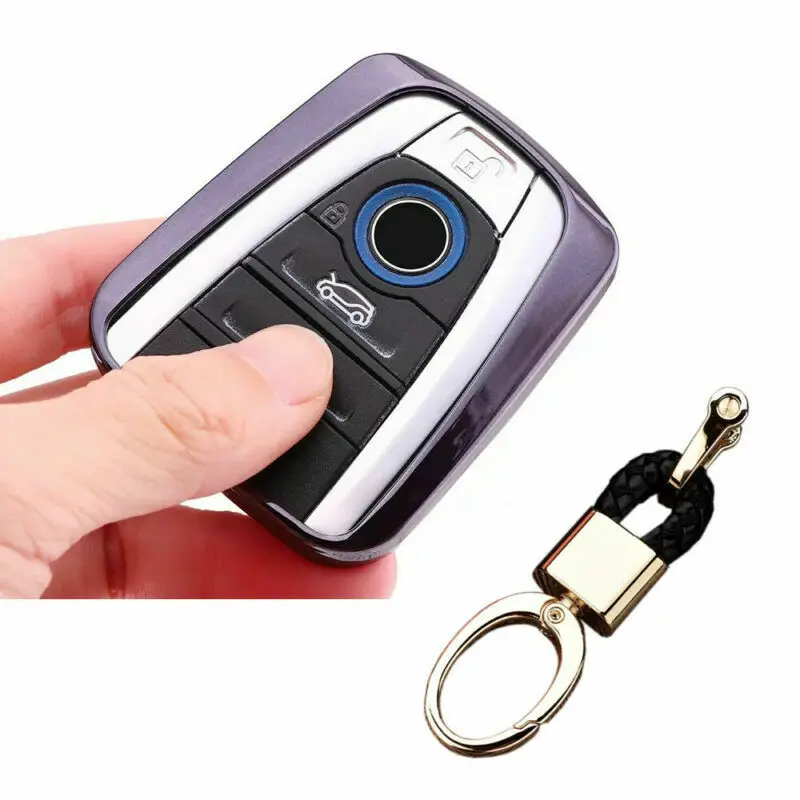 Чехол для автомобильного ключа из мягкого ТПУ с цепочкой ключей BMW i3 i8 Мягкий