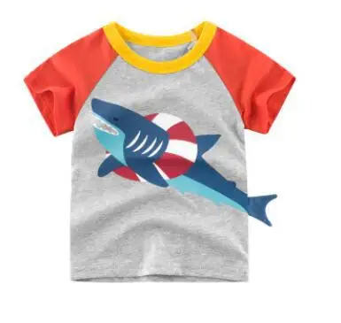 t-shirt 7 Г. Летняя футболка с рисунком динозавра для маленьких мальчиков, детские футболки с изображением Льва для маленьких мальчиков и девочек хлопковые топы с надписями для малышей - Цвет: t-shirt 7