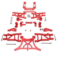 1 set aluminum alloy upgrade parts seat c steering cup swing arm steering group shock absorber for 110 rc car trxxas slash 2wd