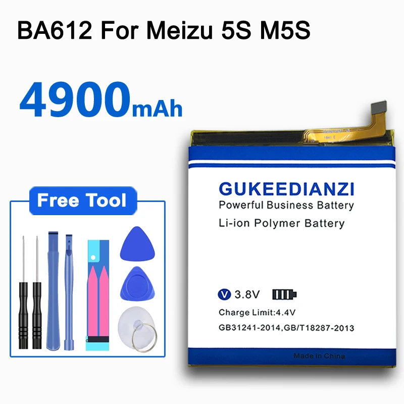 GUKEEDIANZI BA612 настоящая 4900 мАч аккумуляторная батарея для телефона для Meizu Meizy 5S M5 M5S M612Q M612M сменный литий-полимерный аккумулятор