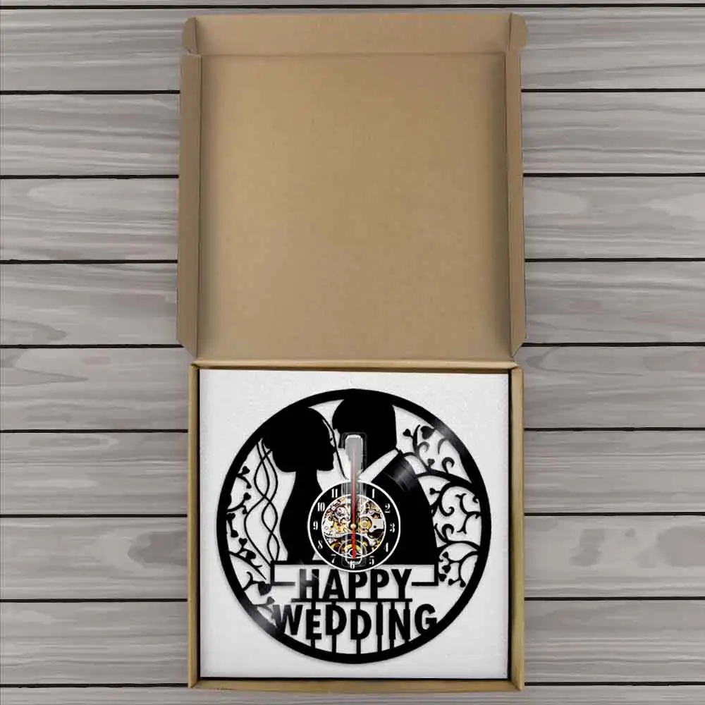 Настенные часы с виниловой пластиной персонализированные украшения для свадьбы