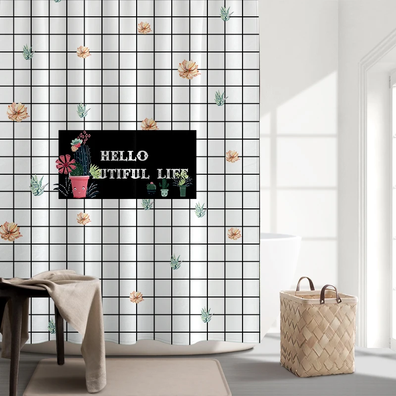 

Cute Waterproof Shower Curtain Cartoon Fabric Polyester Separate Shower Curtain Anti-mildew Cortina Ducha Bathroom Decor DH50YL