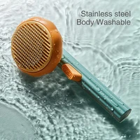pet brush self cleaning slicker brush for shedding dog cat grooming comb removes loose under layers and tangled hair