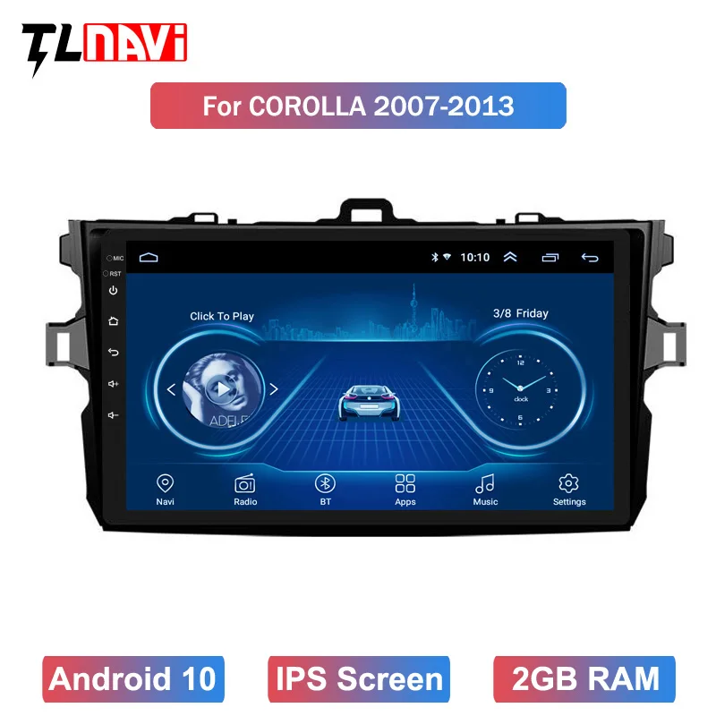 

Автомагнитола 2DIN на Android 10,0 для Toyota Corolla E140/150 2008-2013, мультимедийный стерео-проигрыватель 2din с навигацией, GPS, видео, DVD