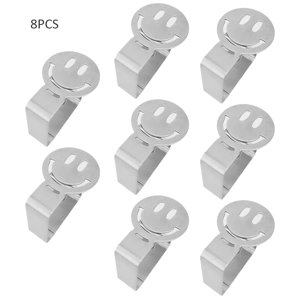 

Stainless Steel Table Cloth Clip Promenade Round Tablecloth Stable Clips Leaf flower four-leaf clover pattern Table Holder 8PCS