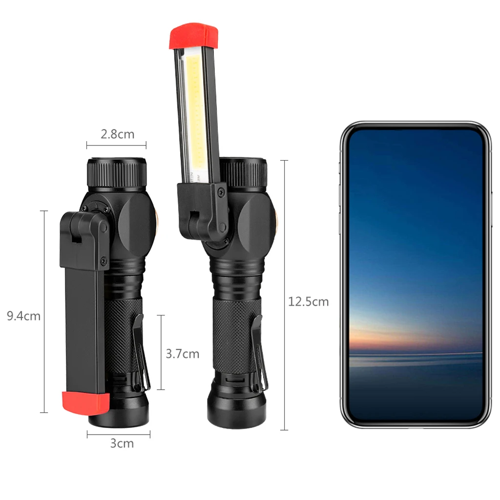 

7 режимов работы светодиодный светильник онарь перезаряжаемый фонарик COB Магнитный фонарик