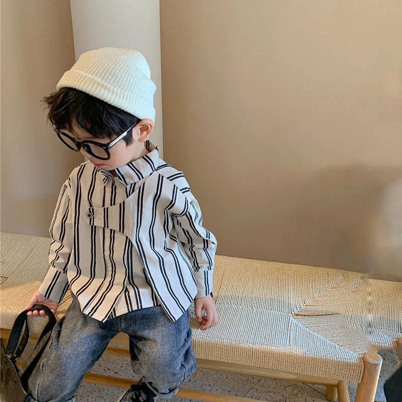 Детские рубашки Детская осенняя одежда для мальчиков детские топы весенние с