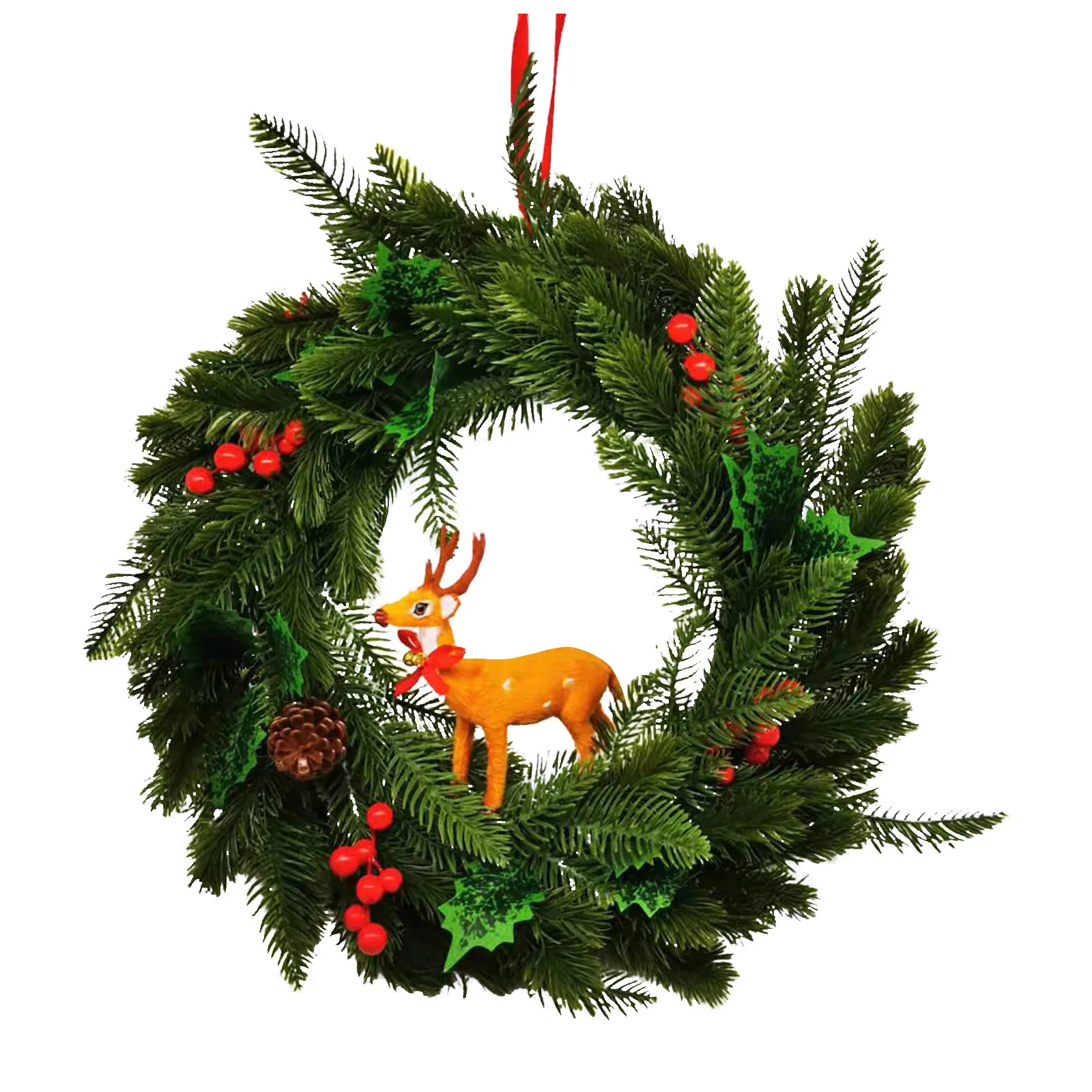 

New Christmas Wreath Elk Window Door Hanging Garlands Christmas Holiday Drop Home Ornament Adornos De Navidad Boże Narodzenie