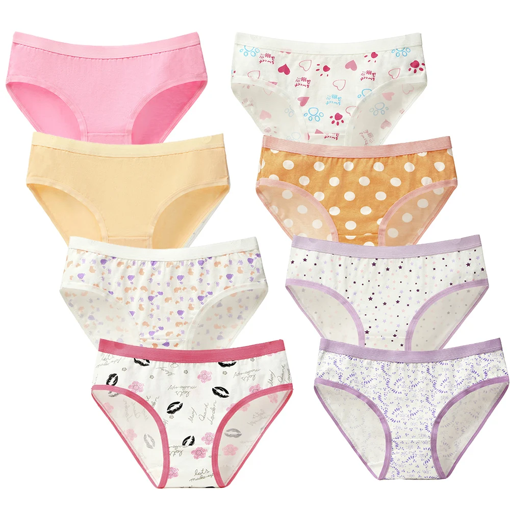 NK26-8pcs-10 8 шт./лот, женские хлопковые трусы, нижнее белье, сексуальные трусики с принтом, дышащие женские трусы, женское нижнее белье размера плюс 3XL - Цвет: NK26-8pcs-10