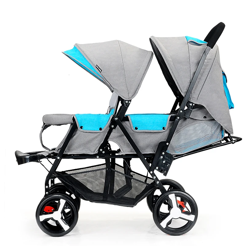 

Twin baby stroller double baby stroller foldable lightweight stroller can sit can down stroller double seat pram