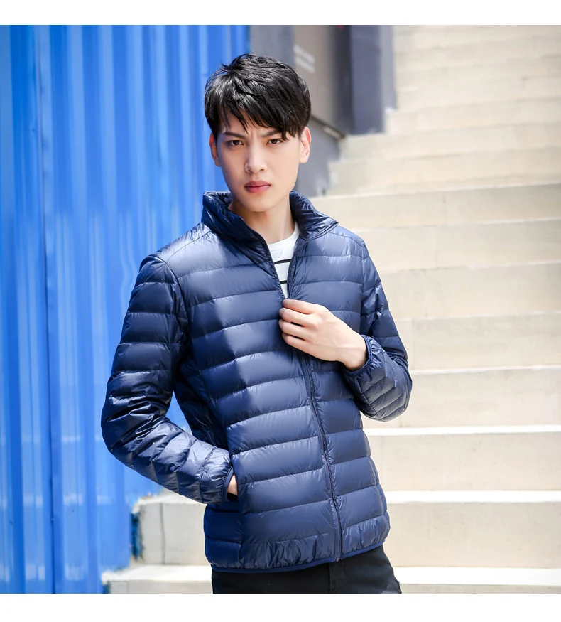 2019 осенне-зимняя куртка на белом утином пуху мужские ультралегкие портативные