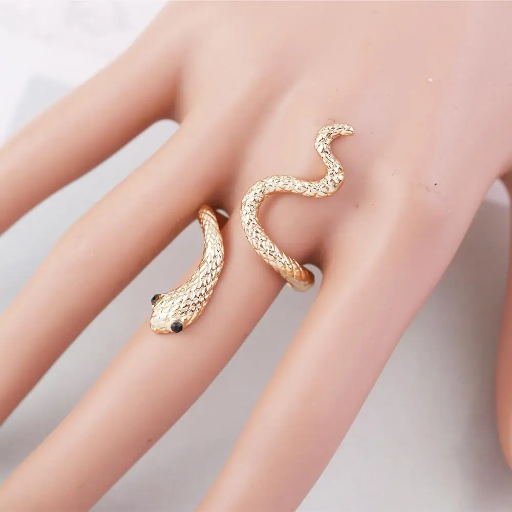 

New For 2020 European Retro Punk Very Large Spirit Snake Rings Personality Stereoscopic Opening Adjustable Jewelry