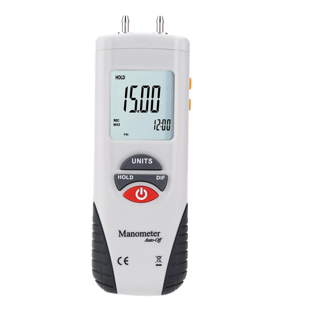 

HT-1890 Digital Manometer air pressure meter air pressure Differential Gauge Kit 55H2O to +55H2O Data Hold medidor presion