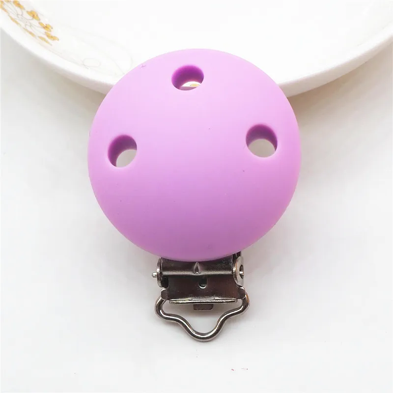 Lilac Chenkai 10 шт. силиконовые круглые скрепки DIY Детские пустышки пустышка Прорезыватель пустышка уход ювелирные изделия игрушки аксессуары держатель прорезыватели - Цвет: Lilac