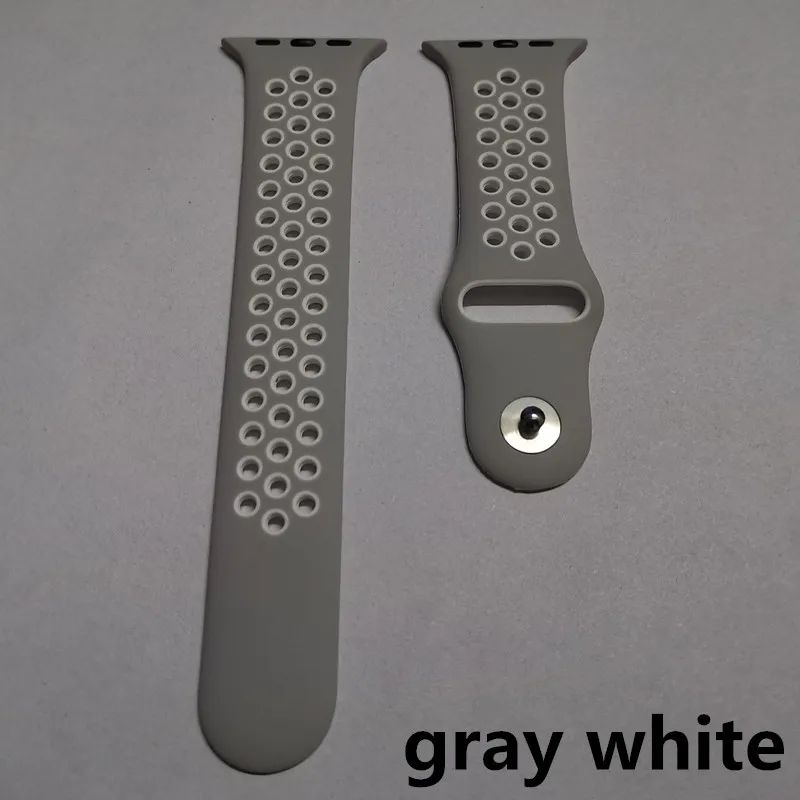 gray white Универсальный ремешок 42/44 мм для умных часов F8 и часов 1-4 поколения часов - Цвет: gray white