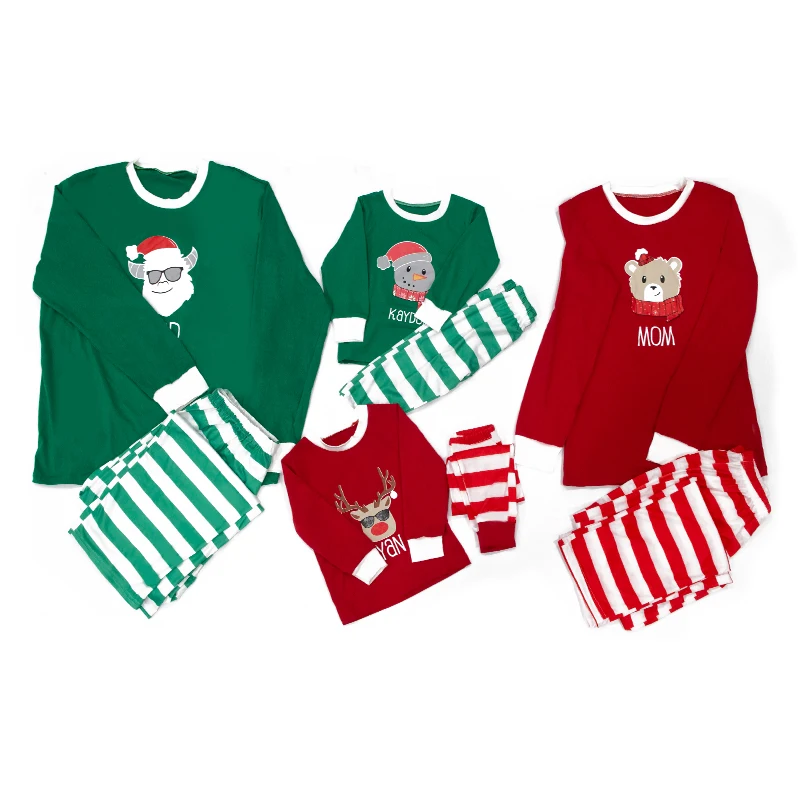 Фэмили лук новогодняя одежда пижама новый год новогодние пижамы хлопок