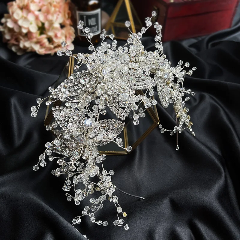 

Wedding Headband Rhinestone Bridal Hair Pieces Lengthen Wedding Hair Accessories for Brides