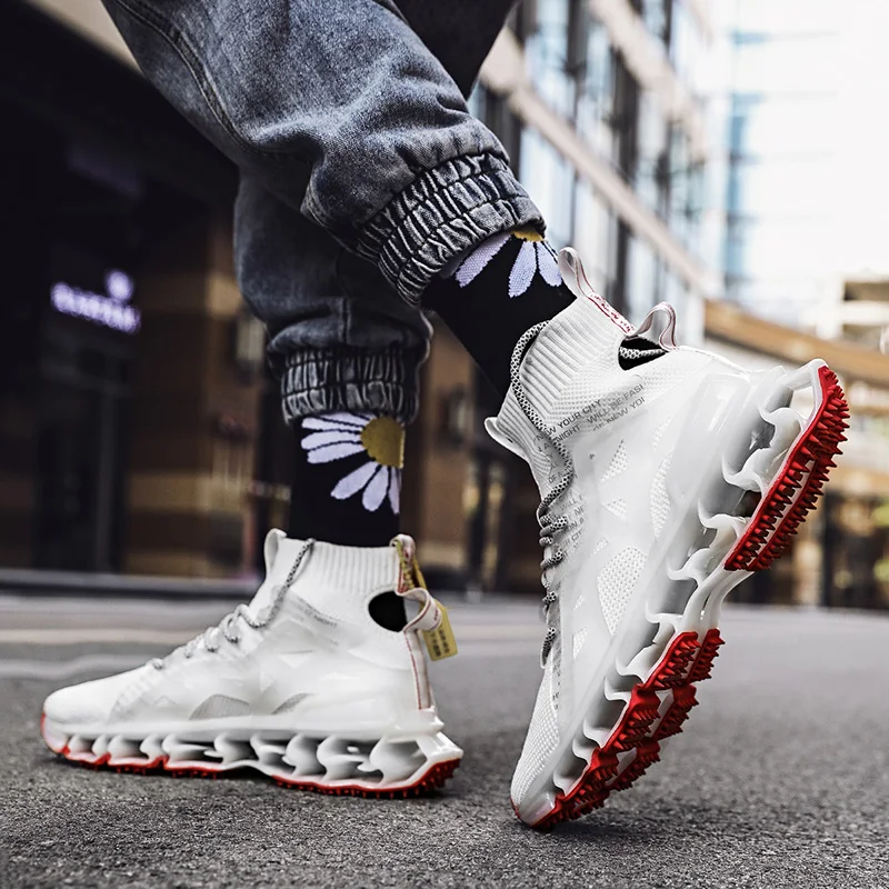 Мужская обувь Новинка Летние носки с высоким берцем Дышащая сетчатая для бега