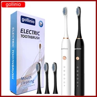 gollinio sonic electric toothbrush smart teeth brush usb fast charging electronic tooth brush case replacement head set gl16a