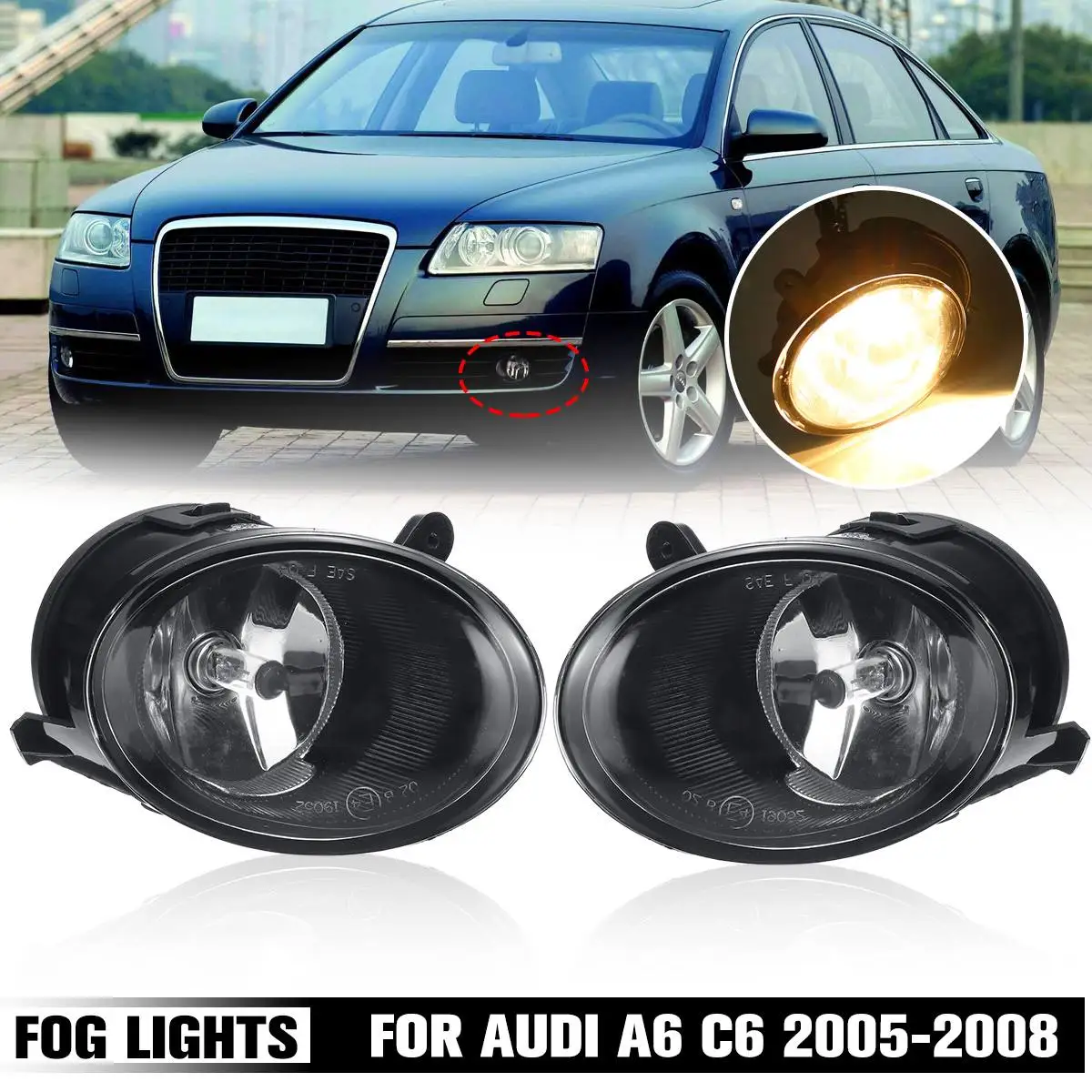 

Фасветильник противотуманная, 12 В, для Audi A6, C6, 2005, 2006, 2007, 2008, 2 шт.