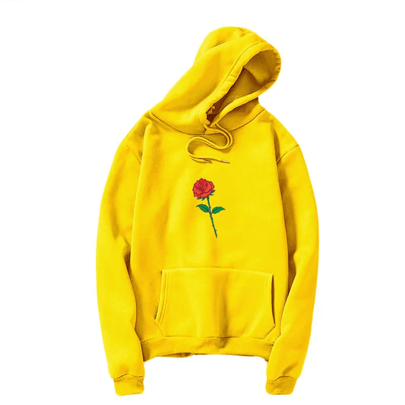 

Harajuku Hoodie Sweatshirt Men Casual Streetwear Fashion Red Rose Flower Print Hooded Sweatshirts Sudaderas Hombre hoody Clothes