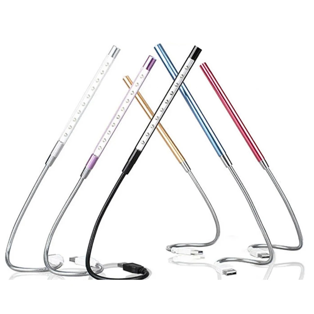 

USB Lamp USB Desk Lamps 10 LED 360 Degree DC 5V Portable Adjustable Table Lamp Reading Book Lights Nightlight For Laptop PC