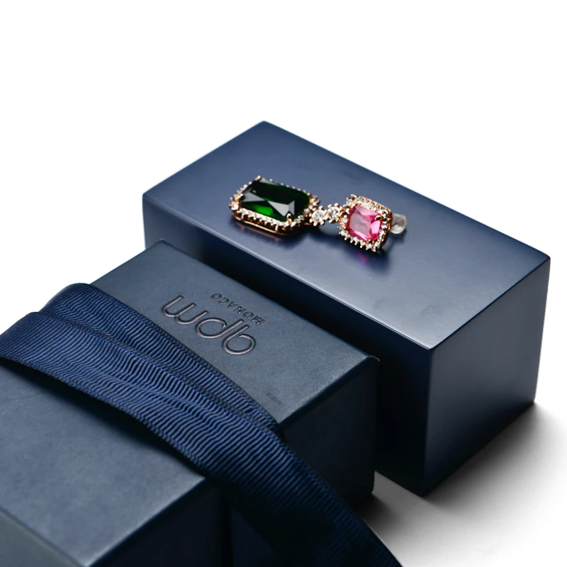 

Oirlv New Product Dark Blue Jewelry Display Table Set Wooden Ring Bracelet Display Stand Earring Pendant Holder Box for Showcase