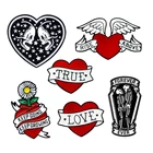 Эмалированные булавки для влюбленных, значок на лацкан с реальным любовным сердцем, значок в стиле панк с надписью Stay мешочек для брошек Pins