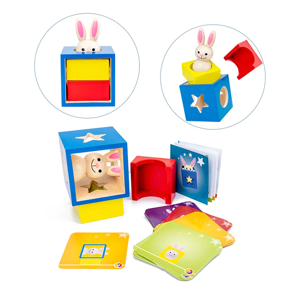 Детская креативная Магическая коробка игрушка с когнитивной картой Peekaboo кролик