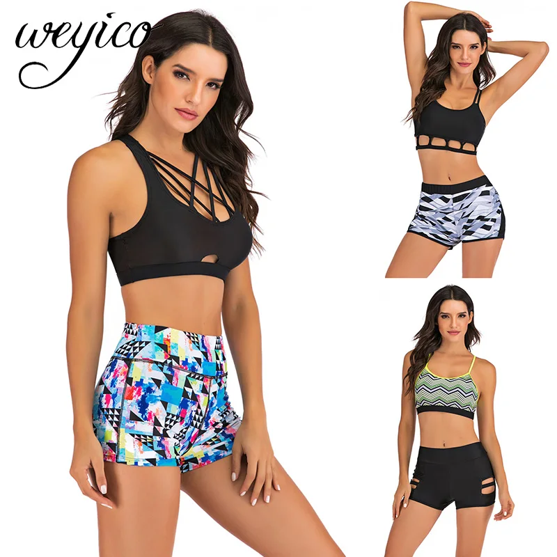 Женский купальник бикини спортивный купальный костюм пляжные боди для йоги пуш