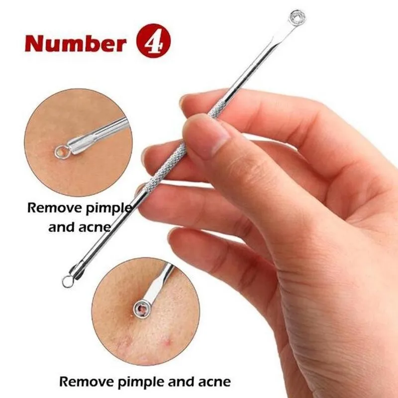 4 шт. раздавить черных точек иглы золотистый и черный горошек акне очиститель для