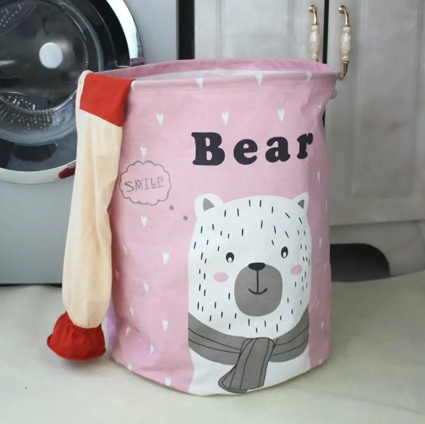 

Корзина для белья с мультяшными животными, портативная Водонепроницаемая корзина для хранения одежды, складной органайзер для детских игр...