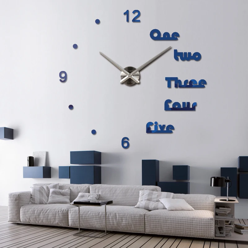 

new wall clock 2019 design reloj de pared quartz watch large decorative diy clocks modern living room acrylic 3d stickers Letter