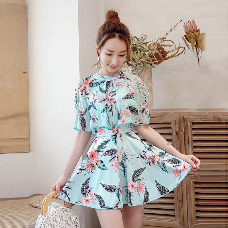 Консервативный воланом Одна деталь костюмы для плавания юбка купальный костюм