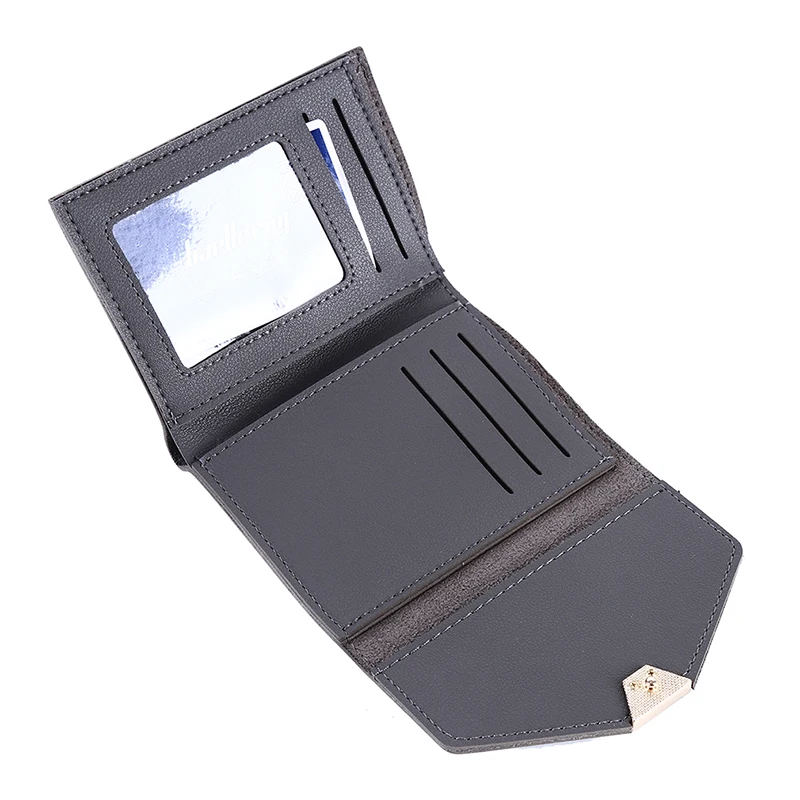 

Solid Color Women Wallets Short Mini Wallet Leather Button Coin Purse Lady Notecase Pocket Purse Card Female Money Bag